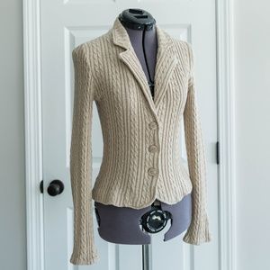 Beige 100% cotton cardigan size S